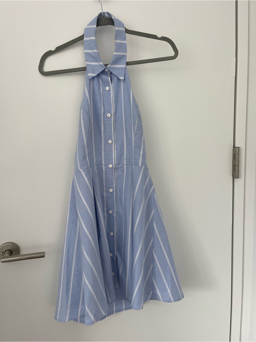 Lulus Light Blue Striped Halter Mini Dress